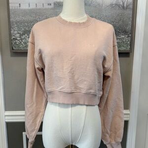 H&M Blush Pink Cropped Sweatshirt